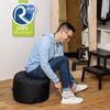 Bruni Pouf Sitzhocker M in Schwarz – runder Sitzpouf, Indoor und Outdoor als Fußhocker, Yoga-Sitzkissen, Meditationskissen geeignet Bild 2