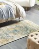 Teppich Viskose senfgelb grün 80 x 150 cm orientalisches Muster Kurzflor BOYALI Bild 2