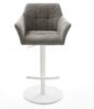 Barstuhl Yulo-Flex Bouclé Soft Schlamm Drehfuß höhenverstellbar Metall Weiß Bild 3