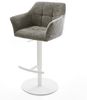 Barstuhl Yulo-Flex Bouclé Soft Schlamm Drehfuß höhenverstellbar Metall Weiß Bild 2