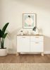 Dmora - Kommode Deirdr, Wohnzimmerbuffet, Wohnzimmer-Sideboard, Moderne Küchen-Speisekammer, 99x39 h73 cm, Eiche und Weiß Bild 4