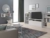 Iconico Home MIK TV-Schrank mit Hohlraumfächern und 2 Flügeltüren mit integrierten Griffen, Holzwerkstoff, weiß, 120x44,5xh53,5 cm Bild 2