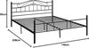 en.casa 'Florenz' Metallbett, Doppelbett 140x200 cm, schwarz, mit Lattenrost Bild 2