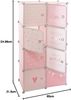 Atmosphera Kinderkleiderschrank, 64 x 31 x 124 cm, Rosa, 5 Fächer und 1 Kleiderstange Bild 3