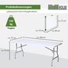Klapptisch 180x75x74 cm Kunststoff / Stahl Gartentisch Esstisch Campingtisch Partytisch Buffettisch Bild 2
