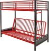 Vente-unique - MODULO Bett Metall SchwarzRot - B 96 cm x H 170 cm x L 198 cm Bild 4