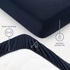 Blumtal® Spannbettlaken 120x190 cm 2er Pack - Bettlaken 120x190 Spannbettlaken aus Microfaser - Spannbetttuch 120x190 im 2er Set - Spannbettuch 120x190 - Leintuch 120x190 - Dark Ocean Blue - Blau Bild 3