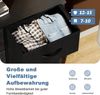 DUMOS Kommode für Schlafzimmer mit Stoffschubladen hohe Organizer für Kleidung Schrank Kinderzimmer Aufbewahrungsturm mit Schrank Metallrahmen Holzplatte leichte Bild 4