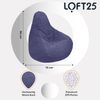 Loft 25 Sitzsack mit Rückenlehne für Erwachsene | Cordstoff, Innenfutter | Ergonomisches Design zur Unterstützung der Körperhaltung (Lila, Sitzsack) Bild 3
