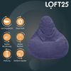 Loft 25 Sitzsack mit Rückenlehne für Erwachsene | Cordstoff, Innenfutter | Ergonomisches Design zur Unterstützung der Körperhaltung (Lila, Sitzsack) Bild 4