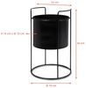 Spetebo Blumentopf Metall Blumentopf schwarz mit Gestell - 26 x 16 cm (Packung, 1 St, 1 tlg), Pflanzen Ständer rund mit Übertopf Bild 2