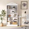 LITTLE TREE 5-stöckiges Bücherregal mit Stauraum, 185 cm (73 Zoll) weißes Bücherregal, modernes offenes Regal, Bücherregal für Wohnzimmer, Schlafzimmer, Homeoffice Bild 5