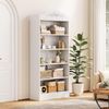 LITTLE TREE 5-stöckiges Bücherregal mit Stauraum, 185 cm (73 Zoll) weißes Bücherregal, modernes offenes Regal, Bücherregal für Wohnzimmer, Schlafzimmer, Homeoffice Bild 4