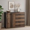 Kommode >Texas< in schwarzstahl / texas oak, Holzwerkstoff - 118x97x41cm (BxHxT) Bild 2
