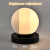 LQWELL Nachttischlampe Nachttischleuchte, Tischlampe Tischleuchte, 3 Dimmstufen USB Wiederaufladbar, LED fest integriert, Warmweiß, Touch Beistelltischlampe Leselampe Kugel Glas Bild 4