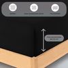 Buymax® Spannbettlaken 80x200 cm Doppelpack 100% Baumwolle Spannbetttuch Bettlaken Jersey, Matratzenhöhe bis 25 cm, Farbe Schwarz Bild 3
