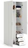 Dmora - Kleiderschrank mit zwei Türen und drei Schubladen, Farbe Weiß, Maße 77 x 200 x 49,5 cm Bild 3