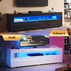 SUNXURY TV Board Weiss Hochglanz mit RGB LED-Beleuchtung,Schrank Weiß,TV Lowboard 120 x 40 x 45 cm(B/T/H) Bild 4