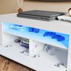 SUNXURY TV Board Weiss Hochglanz mit RGB LED-Beleuchtung,Schrank Weiß,TV Lowboard 120 x 40 x 45 cm(B/T/H) Bild 2