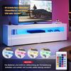 SUNXURY TV Board Weiss Hochglanz mit RGB LED-Beleuchtung,Schrank Weiß,TV Lowboard 120 x 40 x 45 cm(B/T/H) Bild 3