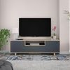 Habitdesign Zaira, TV-Schrank, Wohnzimmermöbel, Finish in kanadischer Eiche und Anthrazit, Maße: 150 cm (B) x 46 cm (H) x 41 cm (T) Bild 5