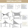 AXT SHADE Sonnensegel Wasserdicht Rechteckig 2x3 m Wetterschutz Sonnenschutz PES Polyester mit UV Schutz für Terrasse Balkon Garten-Helles Khaki Bild 5