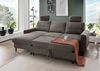 Ecksofa >Pris< Schlaffunktion, Stauraum, anthrazit - 234x88x147 (BxHxT) Bild 2