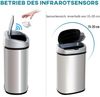 HOMCOM Mülleimer Edelstahl Automatik Sensor Abfalleimer, Schwarz+Silber 33 x 25 x 58 cm Bild 5