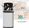 HOMCOM Mülleimer Edelstahl Automatik Sensor Abfalleimer, Schwarz+Silber 33 x 25 x 58 cm Bild 4