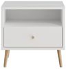 Forte HARLLSON Nachtschrank 60, Mid-Century-Modern Stil, leichte Montage Dank EasyKlix by Forte, 1 Schublade und 1 Ablage, Holzwerkstoff, Weiß, 59,8 cm breit x 57,7 cm hoch x 41,5 cm tief Bild 4