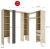 Dmora - Großer Kleiderschrank Bestone, Schlafzimmermöbel, Schrank, Garderobe, 234x141 h205 cm, Eiche Bild 4