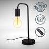 B.K.Licht Tischleuchte Tischlampe Retro Schwarz Metall E27 Kabelschalter - BKL1381, ohne Leuchtmittel, Gebogen Leselampe Nachttischlampe Schreibtischlampe Bild 2