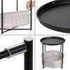 ONVAYA® Beistelltisch Linda rund | Schwarz | Couchtisch mit Korb & Tablett | aus Metall | für Wohnzimmer, Schlafzimmer, Garten | Nachttisch | Sofatisch mit Stauraum Bild 5