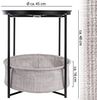 ONVAYA® Beistelltisch Linda rund | Schwarz | Couchtisch mit Korb & Tablett | aus Metall | für Wohnzimmer, Schlafzimmer, Garten | Nachttisch | Sofatisch mit Stauraum Bild 3