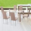 Somnia Descanso - Set mit 6 gepolsterten Stühlen für Wohnzimmer, Esszimmer, beige Finish und verchromte Beine, Modell LYA, Maße: 43 cm (B) x 48 cm (T) x 99,5 cm (H) Bild 2