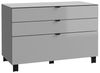FORTE Poole Sideboard 110, Sideboard mit 3 großen Schubladen, Moderne Kommode, Holzwerkstoff, Grau, 110,1 cm breit x 73,1 cm hoch x 52,5 cm tief Bild 4