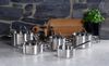 Fissler Topf-Set Palermo, Edelstahl 18/10 (Set, 9-tlg, Kochtopf 16/20/24cm, Bratentopf 20cm,Stielkasserolle ohne Deckel), geeignet für Induktion, breiter Schüttrand Bild 2