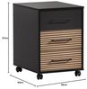 Schildmeyer Rollcontainer Hank, Holzwerkstoff, Schwarzmatt/Akustikpaneel Optik, 40 x 50 x 57 cm Bild 3