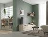 Iconico Home MIK TV-Schrank mit Hohlraumfächern und 2 Flügeltüren mit integrierten Griffen, Holzwerkstoff, Eiche, 120x44,5xh53,5 cm Bild 2