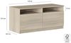 Iconico Home MIK TV-Schrank mit Hohlraumfächern und 2 Flügeltüren mit integrierten Griffen, Holzwerkstoff, Eiche, 120x44,5xh53,5 cm Bild 3