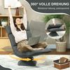 HOMCOM Bodenkissen Bodenstuhl Drehbar Bodensessel mit 5-Fach Verstellbarer Rückenlehne, für Wohnzimmer Gaming & Lesen Dunkelgrau Bild 4