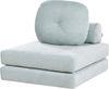 Beliani 'OLDEN' 1-Sitzer Bodensofa mit Schlaffunktion, Hellblau, Stoff Bild 4
