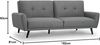 Das 3-Sitzer-Sofa Julian Bowen Monza aus grauem Stoff ist eine bequeme und stilvolle Sitzgelegenheit für Wohnzimmer Bild 2