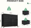 DUMOS Kommode für Schlafzimmer mit 7 Stoffschubladen, hohe Kommode Organizer für Kleidung, Schrank Kinderzimmer, Aufbewahrungsturm mit Schrank, Metallrahmen, Holzplatte, leichte Kinderzimmermöbel Bild 3