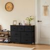 DUMOS Kommode für Schlafzimmer mit 7 Stoffschubladen, hohe Kommode Organizer für Kleidung, Schrank Kinderzimmer, Aufbewahrungsturm mit Schrank, Metallrahmen, Holzplatte, leichte Kinderzimmermöbel Bild 2