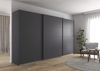 Rauch Möbel Kulmbach, Kleiderschrank mit Schwebetüren für Schlafzimmer, Kinderzimmer, Garderobe, Flur, 3-türig, mit Soft-Close-Funktion, Zubehör Premium, Farbe Grau metallic, Schwarz, Breite 360 cm Bild 2