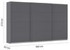 Rauch Möbel Kulmbach, Kleiderschrank mit Schwebetüren für Schlafzimmer, Kinderzimmer, Garderobe, Flur, 3-türig, mit Soft-Close-Funktion, Zubehör Premium, Farbe Grau metallic, Schwarz, Breite 360 cm Bild 3