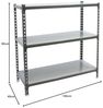 Simon Rack Simonclick Metallregal, 900 x 1000 x 400 mm, 3 Metallböden, 180 kg Biegepunkt, Lagerregale, Anthrazit/Galve Bild 2