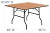 Flash Möbel 121,9 cm quadratisch Holz faltbar Festtafel Bild 3