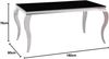 Designer Esstisch aus poliertem Edelstahl Chrom 180 x 90 x 76 cm - sehr Kratzfest - perfekt geeignet als Esszimmertisch/Wohnzimmertisch (Silber/Schwarze Glasplatte) Bild 3